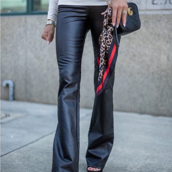 Women’s SPANX‎ Black Faux Leather  Flare Pants *O0247 - Picture 3 of 8